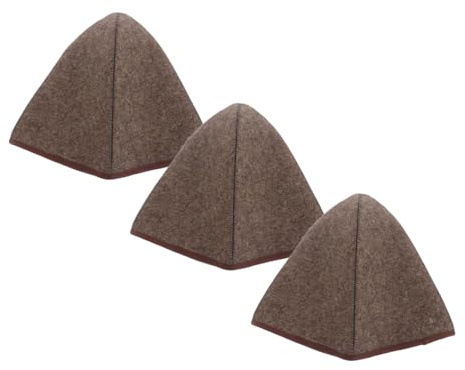 HOLIDYOYO 3 PCS Thick Wool Felt Sauna Cap High-top Steam Hat for Hair and Head Protection Breathable Heat-resistant Vaporarium Accessory for Sauna Spa and Shower Use