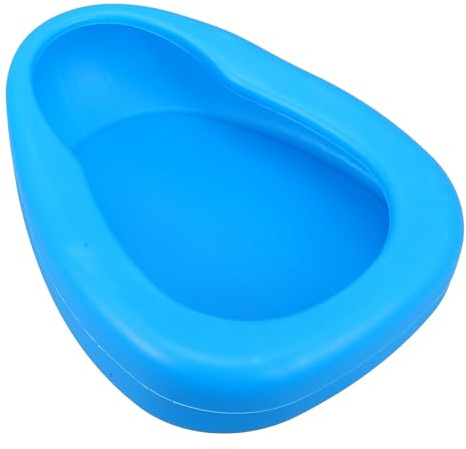 Garneck Bettpfanne aus Kunststoff mit Auslaufschutz Ergonomischer Urinal Sitz für Ältere und Bettlägerige Patienten Blau Pflegeleicht und Wiederverwendbar