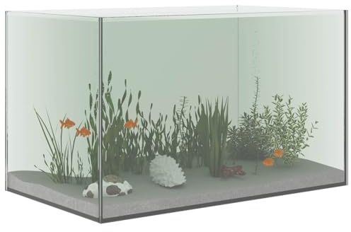 vidaXL Aquarium mit Speicher Transparent 50 x 30 x 30 cm Glas, Aquarium Vitrine, modernes Glasbecken, Panorama-Fischschale, drinnen & draußen, sicherer Rückzugsort