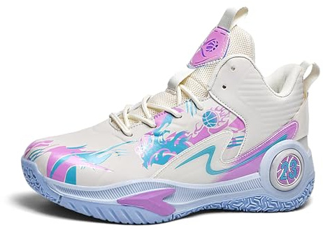 Unisex basketskor Lättvikts Mjuk sula Stötdämpande anti-halk slitstarka sportträningsstövlar Skor för promenader(Purple,36 EU)