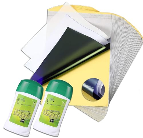 PEPAX 102 Stück Tattoo Transfer Kit Tattoo Transferpapier mit Tattoo Transfer Creme Gel Long-Lasting Stencil Gel für Tattoo Artists Tattoos Zubehör