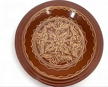 Plat de Service en Céramique Artisanale Marocaine 30 cm – Fait Main – Idéal pour Couscous, Tajine et Présentation de Plats Familiaux