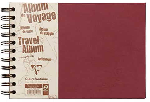 Clairefontaine 781061C resealbum, A4 quer Age Bag, linjerad, 40 blad Resealbum A5 liniert röd