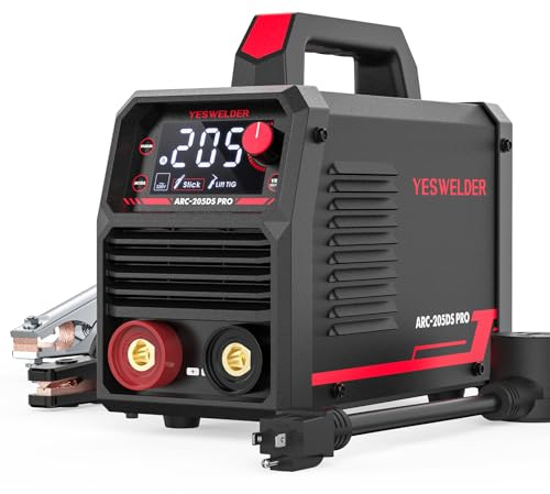 YESWELDER 205Amp Stick Welder Large LED Display, Digital Inverter IGBT ARC Welding Machine, 110V/220V Dual Voltage Hot Start Portable MMA Welder Machine, Arc Force