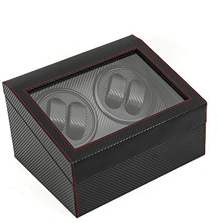 Automatikuhren Uhrenbeweger,Acesunny 4+6 Uhrenbeweger Watch Kohlefaser-Muster Automatisch Beweger Uhren Box Case Uhrenbox Watch Winder