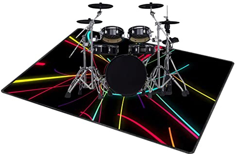 QQDD Tappeto per Batteria Tappetino per Batteria Tappetino Insonorizzato Tappeto Drum Carpet per Batterie Acustica elettroniche Rullante Snare Drum Grancassa Tappeto Antiscivolo (80CM - 200CM)