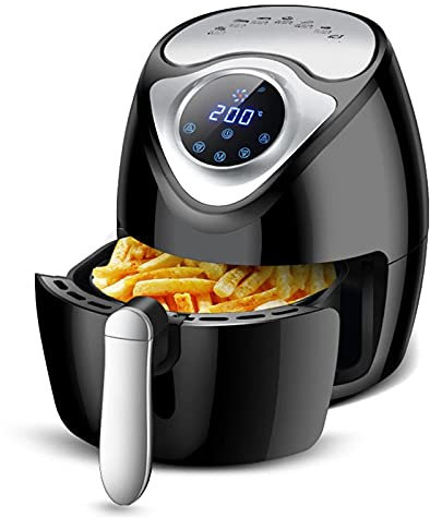 Freidora de aire 1300W 2.6+3.5L Freidora de aire eléctrica para el hogar Temporizador Pantalla táctil inteligente Máquina para recalentar o asar (Color : Black, Size : 2.6+3.5L) (Black 2.6+3.5L)