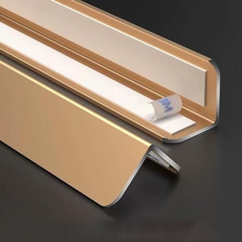 Raouoae 2 Stück Winkelprofil Eckenschutz Aluminium Eckwandschutz, Kantenschutz - Aus Metal Selbstklebend Eckschutz für Innendekoration For Kindersicherheit (Color : C, Size : L:120cm/47.2in)