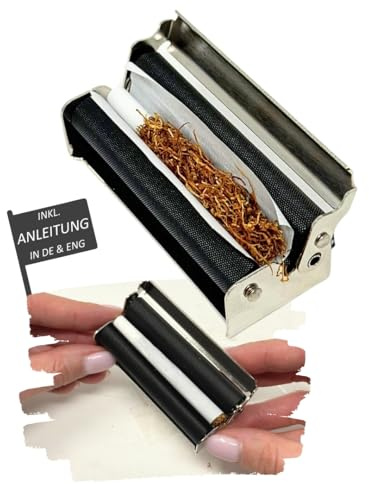 EKNA Rolling Machine Cigarettes - 70 mm Silver - Tobacco Lathe - Cigarette Machine - Cigarette Rolling Machine for 6 mm & 8 mm Filters - Perfect Support for Turning (Short Paper)