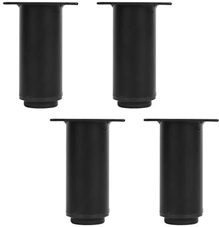 Möbelbeine aus Metall, verdickte Tischbeine, rutschfeste Badezimmerbeine, Verstellbereich 17 cm, Vier-Loch-Befestigung, Belastung: 600 kg, schwarz/weiße Beine, TV-Schrank/Couchtisch/Bartheke,