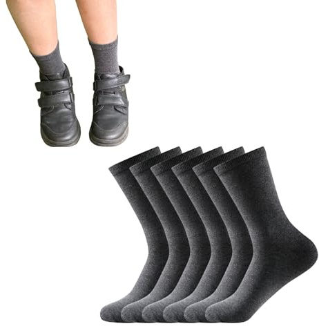 Balseti 6 Pares Calcetines Bajos Lisos Uniforme Escolar, Colegio y Trabajo | 85% algodón, lisos y transpirables para colegio, instituto, oficina y traje. Unisex, disponibles en tallas 22-44.