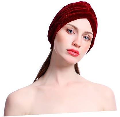 Diadema de Maquillaje de Tejido Rojo para Cabello, Cómoda