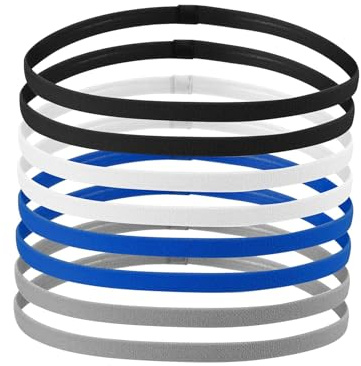 8 Pcs Sports Headband,Boys Kids Headbands Kid Bands Sport Silicone Ring Football Resistance Sweatbands Cheering Elastic Exercise Grip Hairband RunningWide Hair Band,for Boy Men Women Child Long Hairs