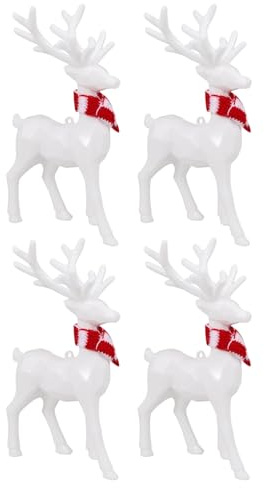 MOLUCKFU 4 Figuras De Reno para Estantería Decoración De Reno para Interiores Decoración De Ciervos para Fiestas De Escritorio De Ciervo De Mesa