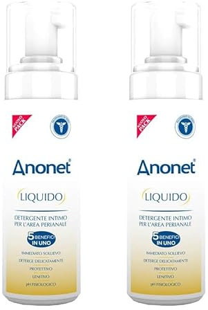 Anonet Detergente Intimo Delicato 5 Benefici in 1, per Zona Perianale: Sollievo Immediato, Delicato, Lenitivo ed Emolliente, Protettivo, Utilizzo Sicuro in Gravidanza (2 Confezioni da 150ml Cad)