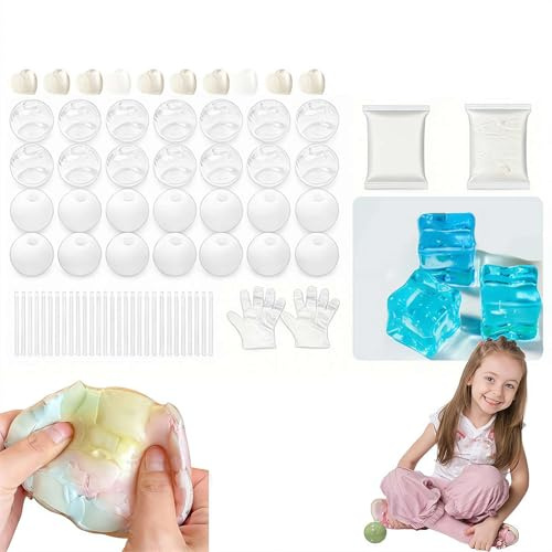 Kit fai da te per la creazione di palline antistress vuote, materiale per riempire la pelle e riempire, set di palline antistress fai da te, per adulti, uomini e donne (colore misto B)