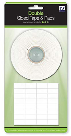 1 x 4 Metre Roll Of Double Sided Sticky Tape & 320 Double Sided Sticky Pads