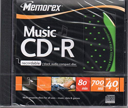Memorex música CD-R grabable negro Audio Compact Disc