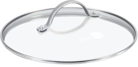 GreenPan Coperchio Universale in Vetro Temperato con Bordo in Acciao Inox e Manico in Metallo, 30 cm