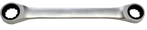 SW-Stahl S1599-14X15 Doppelring-Ratschenschlüssel, 14 x 15 mm | Chrom-Vanadium-Stahl, feinverzahnt mit 72 Zähnen, matt verchromte Oberfläche, inklusive praktischem Kunststoffhalter.