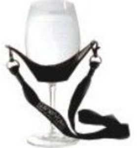Wine Glass Holder Yoke Necklace with Adjustable Black Support Strap