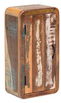 Woodkings® Bad Hängeschrank Kalkutta recyceltes Holz bunt rustikal Hängebad Badhochschrank massiv Badmöbel Massivholz Badezimmer Badezimmerschrank Wandschrank