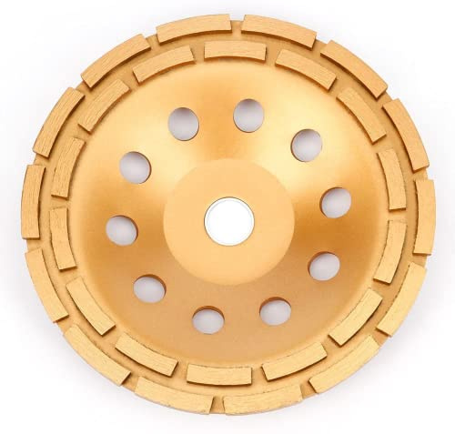APLUS 9-Inch Diamond Cup Grinding Wheel, Double Row Diamond Grinder Disc for Concrete, Granite, Stone, Marble etc