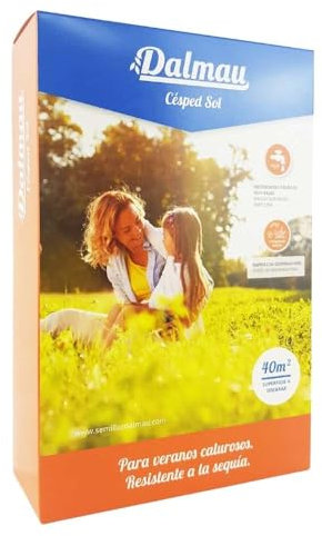 Semillas de Césped - MEZCLA SOL - 1 kg - Mezcla de céspedes, bajo mantenimiento y riego, resistente a la sequía - Dalmau