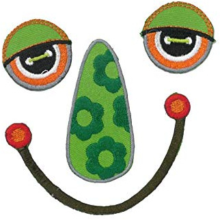 Kleiber Bügelbild Patch Applikation zum Aufbügeln Gesicht Face Augen Nase Mund 3,0-8,5 cm