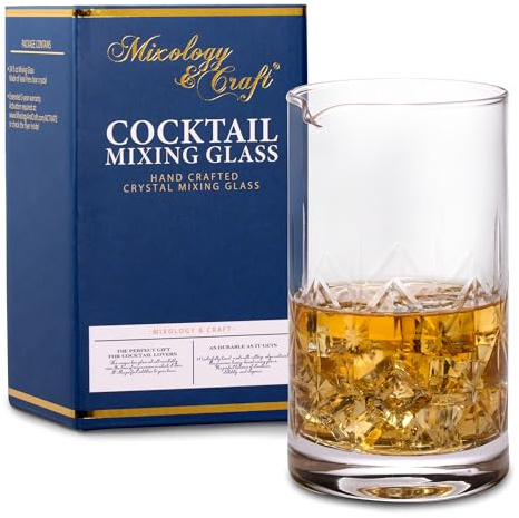 Mixology & Craft 24oz Crystal Cocktail Mixing Glass - Essential Bar Tool