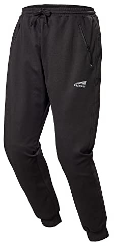 FAST WAY Motorrad-Jogginghose Herren, EN Zertifiziert, Knieprotektoren Entnehmbar, Sicherheitsnähte an Sturzpositionen, Elastische Motorradhose, Schwarz, Größe 50-64