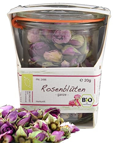 direct&friendly | Bio Rosenblüten im Weckglas | ganze Knospen | wiederverwendbar | plastikfreie Verpackung | Geschenkkarton