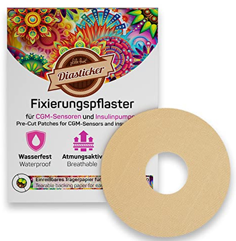 Diasticker® | Freestyle Libre 2/LibreProtect plåster XL (30 stycken, beige) | vattentät – andas – starkt grepp | plåster, sensorlapp, fixering, tejp, överlappning, fixeringsplåster