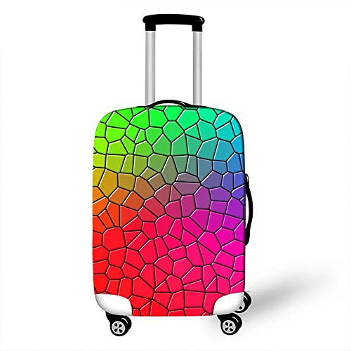 Morbuy 3D Reise Kofferhülle Kofferschutzhülle Elastisch Abdeckung Waschbar Kofferschutz Kofferbezug Reisekoffer Hülle Gepäck mit Reißverschluss (Mehrfarbig,L)