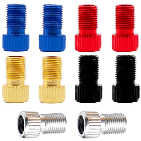 Clyhon 10pcs Adattatore per Valvola Presta, lega di alluminio, per Valvola Presta a Schrader, Adattatore per Valvola della Bicicletta con Guarnizione O-Ring