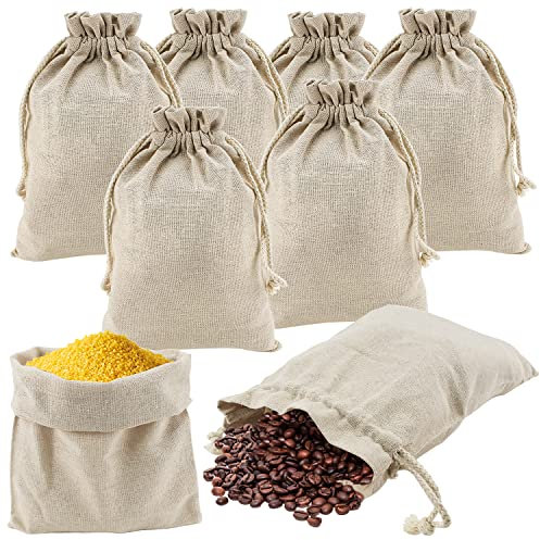 IIRC Baumwollsäckchen 20 x 30 cm Jutesäckchen Stoffbeutel mit Kordelzug 8 Stück Leinensäckchen zum Befüllen Geschenksäckchen für Kosmetik Schmuck Geschenk Hochzeiten und Party