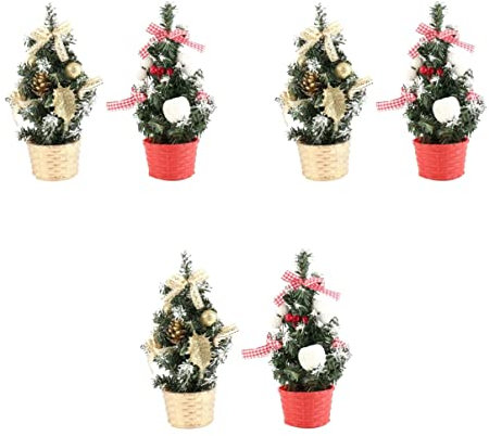 jojofuny 3 Sets Und Stilvoller Mini-Weihnachtsbaum Einzigartiges Weihnachtsornament Für Den Schreibtisch 2 Stück X 3