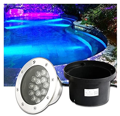 WZYJLyds Einbaustrahler Unterwasser IP68 wasserdicht rostfreier Stahl strahler Unterwasser 12V Wasserdichter Scheinwerfer Beleuchtung des Wasserspiels(Blau,15W)