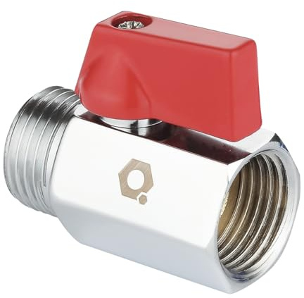 zencQ Mini-Kugelhahn 1/2 Zoll (DN15), Messing vernickelt, Innengewinde x Außengewinde (IG x AG), kompakt – Absperrventil für Wasser, Heizung, Sanitär
