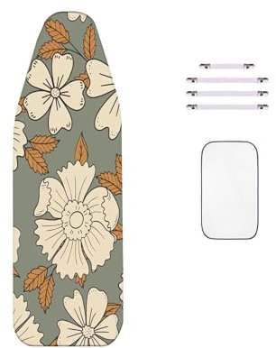 WTAIS Cotone - Copriasse da Stiro, Design 2 in 1 - Extra Spesso - Cotone Agugliato, Super permeabilità al Vapore - ASSE Stiro Coperture, per Assi da Stiro Grandi, con 4 Chiusure di Fissaggio