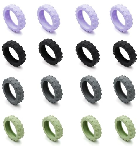 Sqxaldm Juego de 16 Protección de Ruedas de Maleta - Fundas Impermeables para Viajes - Protectores de Silicona para Equipaje - Reduce Golpes y Ruido
