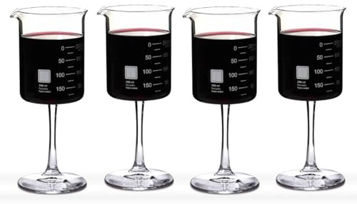 Periodic Tableware Beaker Wine Glass - Laborbecher Weingläser (4er-Set)