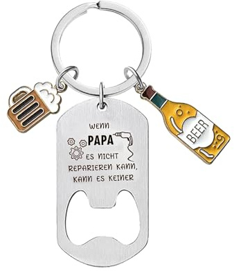 Getyjoe Schlüsselanhänger Flaschenöffner Papa Vatertagsgeschenk Geschenkidee für Vater zum Geburtstag Handwerker Schlüsselanhänger Vatertag