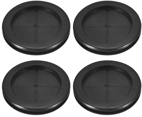 sourcing map 4Pcs Rubber Grommets 2-3/8 (60mm) Drill Hole, 2 (50mm) ID Double Sided Hole Plugs Ring Gasket for Firewall Cable Wire Protecting, Black