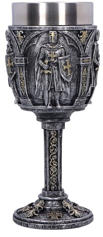 Nemesis Now Galant Silver Knight Kelch, 19,7 cm, Harz, Silber, gegossen aus feinstem Harz, fachmännisch handbemalt