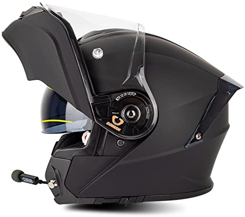 Casco Moto Modulare Bluetooth IIntegrali Caschi Apribili e Modulari per Moto con Doppia Visiera Parasole,ECE/DOT Omologato Modulare Flip Full Face Moto Casco