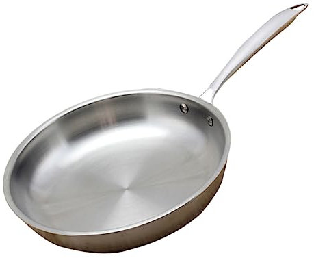 Alipis 1pezzi Padella in Acciaio Resistente Antiaderente Fondo Spesso in Acciaio Superficie Lucida Come Specchio Facile Da Pulire Riscalda Uniformemente Adatta Gas Induzione Ceramica e Fo