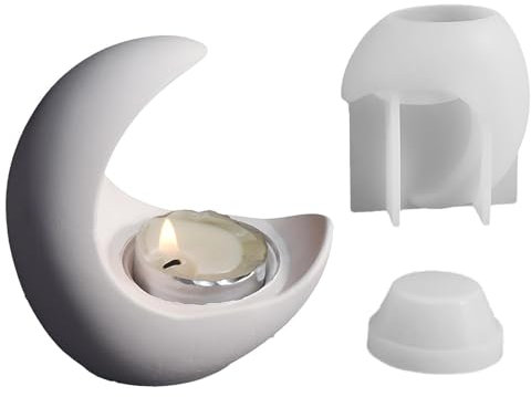 Mondform Kerzenform - Silikon -Teelichthalterform, Spiegelkleber Silikonform | Aromatherapie Gips Kerzenbasis, Gussformen für Kerzen, Kunsthandwerk und Schmuckstückspeicher