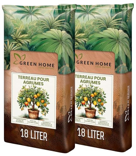 Green Home Zitruserde 36L - Erde für Zitruspflanzen & Mediterrane Pflanzen | Citrus Erde mit Langzeitdünger | Perlite, Kokosfasern & Rindenhumus | Für Garten, Kübel & Hochbeet, pH 5,8
