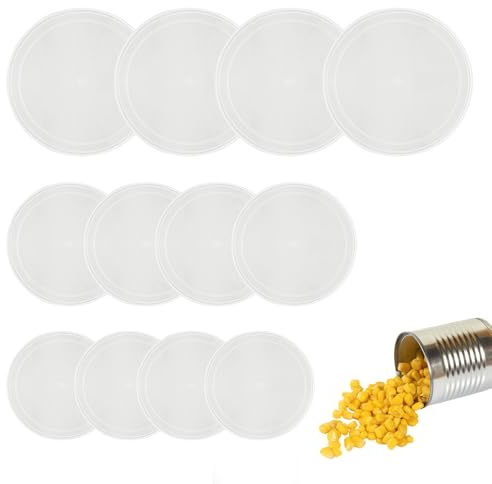 Pack of 15 Lids for Can Lids, Cat Food, Dog Food, Plastic Can Closure, Washable Transparent Can Lid for 400 g, 800 g Cans, Lid for Cat Food, Pet Tins (75 mm, 85 mm, 100 mm)